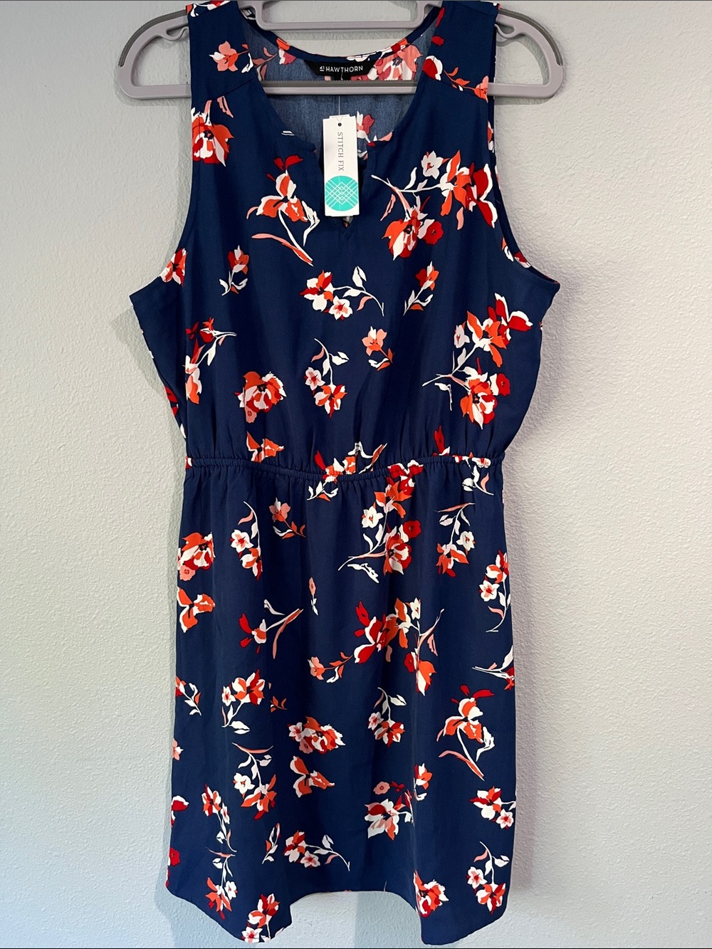 NWT 41 Hawthorne Trisha Split Neck Dress Floral Sleeveless Dress by Stitchfix
